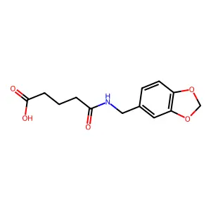 5-[(1,3-Benzodioxol-5-ylmethyl)amino]-5-oxopentanoic acid structure