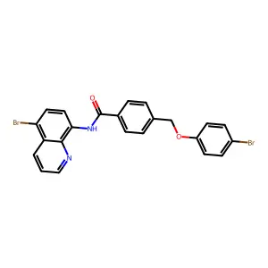 4-[(4-bromophenoxy)methyl]-N-(5-bromoquinolin-8-yl)benzamide structure