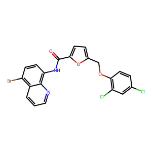 N-(5-Bromo-8-quinolinyl)-5-((2,4-dichlorophenoxy)methyl)-2-furancarboxamide structure