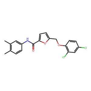 5-[(2,4-dichlorophenoxy)methyl]-N-(3,4-dimethylphenyl)furan-2-carboxamide structure