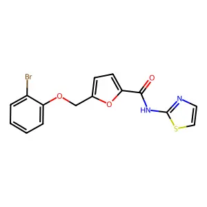 5-[(2-bromophenoxy)methyl]-N-(1,3-thiazol-2-yl)furan-2-carboxamide structure