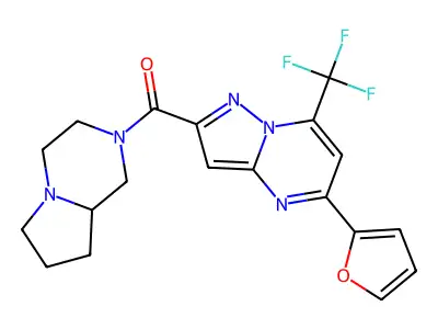 [5-(2-Furanyl)-7-(trifluoromethyl)pyrazolo[1,5-a]pyrimidin-2-yl](hexahydropyrrolo[1,2-a]pyrazin-2(1H)-yl)methanone structure