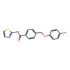 4-[(4-bromophenoxy)methyl]-N-(1,3-thiazol-2-yl)benzamide structure