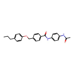 N-[4-(acetylamino)phenyl]-4-[(4-propylphenoxy)methyl]benzamide structure