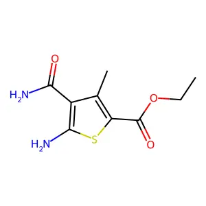 Ethyl 5-amino-4-carbamoyl-3-methylthiophene-2-carboxylate structure