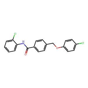 4-[(4-chlorophenoxy)methyl]-N-(2-chlorophenyl)benzamide structure
