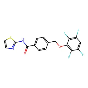 4-[(2,3,5,6-tetrafluorophenoxy)methyl]-N-(1,3-thiazol-2-yl)benzamide structure