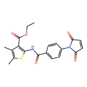 ethyl 2-[[4-(2,5-dioxopyrrol-1-yl)benzoyl]amino]-4,5-dimethylthiophene-3-carboxylate structure