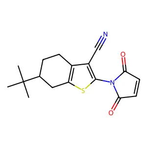 6-tert-Butyl-2-(2,5-dioxo-2,5-dihydro-1H-pyrrol-1-yl)-4,5,6,7-tetrahydro-1-benzothiophene-3-carbonitrile structure