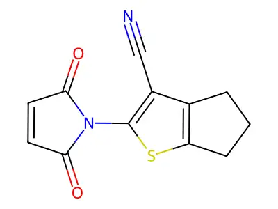2-(2,5-dioxo-2,5-dihydro-1H-pyrrol-1-yl)-5,6-dihydro-4H-cyclopenta[b]thiophene-3-carbonitrile structure