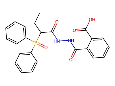 2-({2-[2-(Diphenylphosphoryl)butanoyl]hydrazino}carbonyl)benzoic acid structure