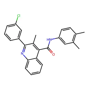2-(3-Chlorophenyl)-N-(3,4-dimethylphenyl)-3-methyl-4-quinolinecarboxamide structure