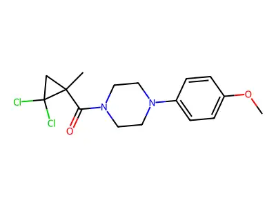 (2,2-Dichloro-1-methylcyclopropyl)-[4-(4-methoxyphenyl)piperazin-1-yl]methanone structure