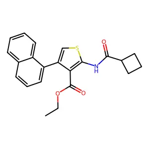 Ethyl 2-(cyclobutanecarbonylamino)-4-naphthalen-1-ylthiophene-3-carboxylate structure