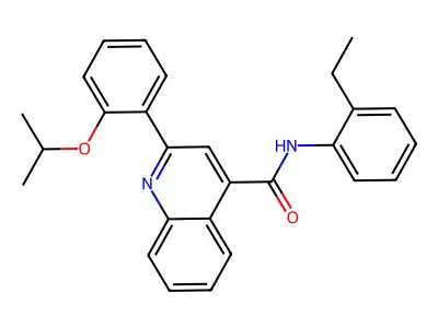 N-(2-ethylphenyl)-2-(2-propan-2-yloxyphenyl)quinoline-4-carboxamide structure