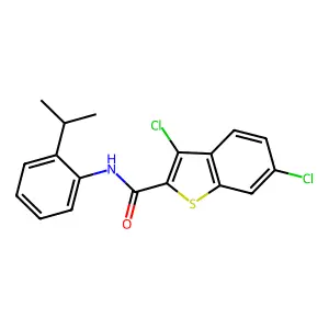 3,6-dichloro-N-(2-isopropylphenyl)-1-benzothiophene-2-carboxamide structure