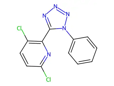 3,6-dichloro-2-(1-phenyl-1H-tetrazol-5-yl)pyridine structure