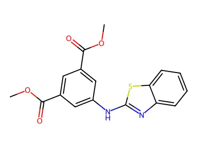 Dimethyl 5-(1,3-benzothiazol-2-ylamino)benzene-1,3-dicarboxylate structure