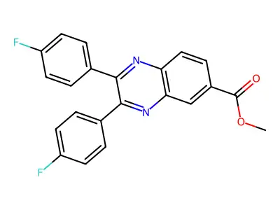 Methyl 2,3-bis(4-fluorophenyl)quinoxaline-6-carboxylate structure