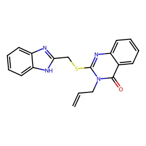 2-(((1H-benzo[d]imidazol-2-yl)methyl)thio)-3-allylquinazolin-4(3H)-one structure