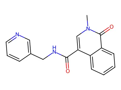 2-methyl-1-oxo-N-(pyridin-3-ylmethyl)-1,2-dihydroisoquinoline-4-carboxamide structure