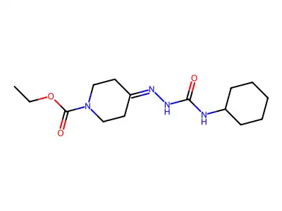 Ethyl 4-(cyclohexylcarbamoylhydrazinylidene)piperidine-1-carboxylate structure