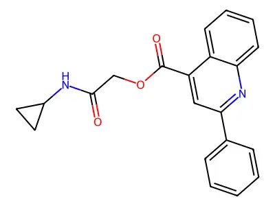 [2-(Cyclopropylamino)-2-oxoethyl] 2-phenylquinoline-4-carboxylate structure