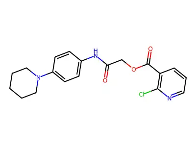 [2-Oxo-2-(4-piperidin-1-ylanilino)ethyl] 2-chloropyridine-3-carboxylate structure
