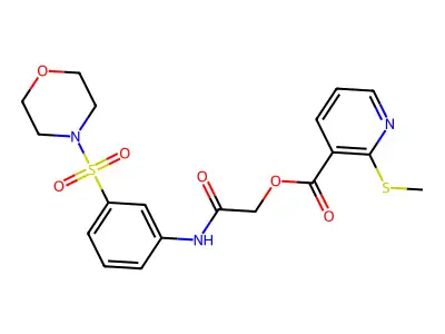 [2-(3-morpholin-4-ylsulfonylanilino)-2-oxoethyl] 2-methylsulfanylpyridine-3-carboxylate structure