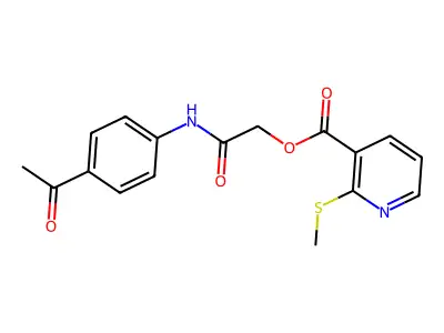 2-((4-Acetylphenyl)amino)-2-oxoethyl 2-(methylthio)nicotinate structure