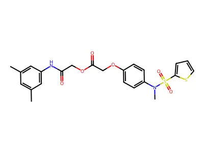 [2-(3,5-dimethylanilino)-2-oxoethyl] 2-[4-[methyl(thiophen-2-ylsulfonyl)amino]phenoxy]acetate structure