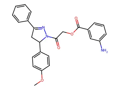 [2-[3-(4-methoxyphenyl)-5-phenyl-3,4-dihydropyrazol-2-yl]-2-oxoethyl] 3-aminobenzoate structure