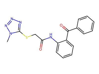N-(2-benzoylphenyl)-2-(1-methyltetrazol-5-yl)sulfanylacetamide structure