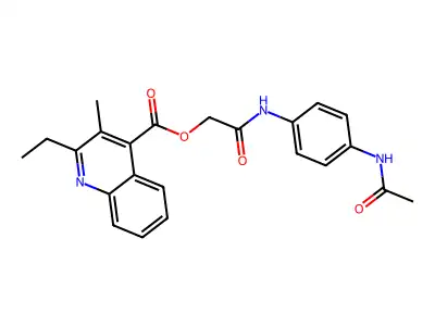 [2-(4-Acetamidoanilino)-2-oxoethyl] 2-ethyl-3-methylquinoline-4-carboxylate structure