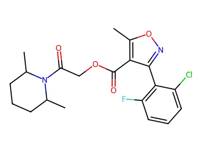 [2-(2,6-dimethylpiperidin-1-yl)-2-oxoethyl] 3-(2-chloro-6-fluorophenyl)-5-methyl-1,2-oxazole-4-carboxylate structure