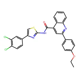 N-[4-(3,4-dichlorophenyl)-1,3-thiazol-2-yl]-2-(4-ethoxyphenyl)quinoline-4-carboxamide structure