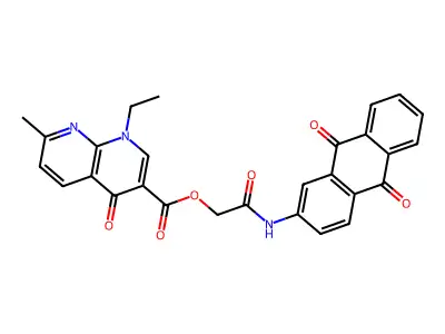 2-[(9,10-Dihydro-9,10-dioxo-2-anthracenyl)amino]-2-oxoethyl 1-ethyl-1,4-dihydro-7-methyl-4-oxo-1,8-naphthyridine-3-carboxylate structure