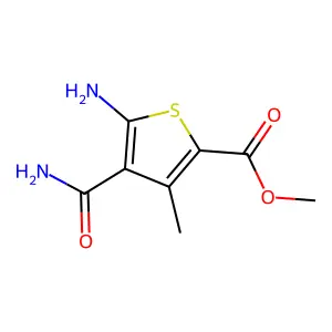 Methyl 5-amino-4-carbamoyl-3-methylthiophene-2-carboxylate structure