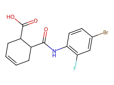 6-[(4-Bromo-2-fluorophenyl)carbamoyl]cyclohex-3-ene-1-carboxylic acid structure
