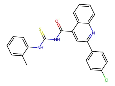2-(4-chlorophenyl)-N-[(2-methylphenyl)carbamothioyl]quinoline-4-carboxamide structure