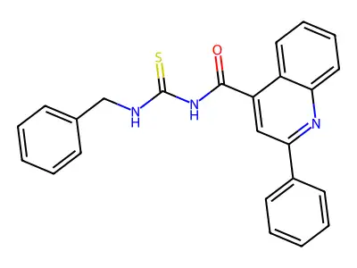 N-(benzylcarbamothioyl)-2-phenylquinoline-4-carboxamide structure