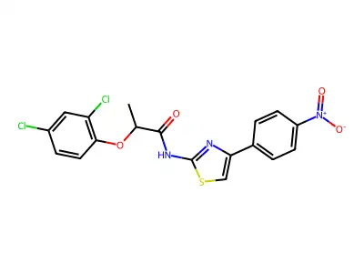 2-(2,4-dichlorophenoxy)-N-[4-(4-nitrophenyl)-1,3-thiazol-2-yl]propanamide structure