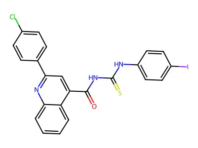 2-(4-chlorophenyl)-N-[(4-iodophenyl)carbamothioyl]quinoline-4-carboxamide structure
