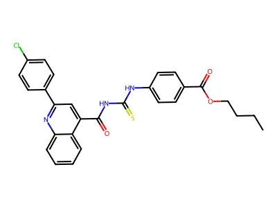 Butyl 4-[[2-(4-chlorophenyl)quinoline-4-carbonyl]carbamothioylamino]benzoate structure