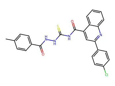 2-(4-chlorophenyl)-N-[[(4-methylbenzoyl)amino]carbamothioyl]quinoline-4-carboxamide structure