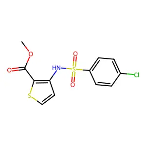 Methyl 3-{[(4-chlorophenyl)sulfonyl]amino}thiophene-2-carboxylate structure