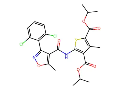 dipropan-2-yl 5-[[3-(2,6-dichlorophenyl)-5-methyl-1,2-oxazole-4-carbonyl]amino]-3-methylthiophene-2,4-dicarboxylate structure