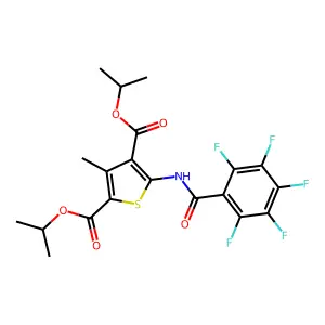 2,4-Bis(1-methylethyl) 3-methyl-5-[(2,3,4,5,6-pentafluorobenzoyl)amino]-2,4-thiophenedicarboxylate structure