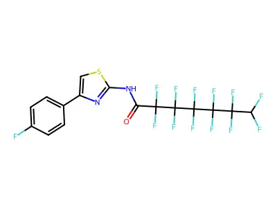 2,2,3,3,4,4,5,5,6,6,7,7-dodecafluoro-N-[4-(4-fluorophenyl)-1,3-thiazol-2-yl]heptanamide structure