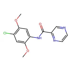 N-(4-chloro-2,5-dimethoxyphenyl)pyrazine-2-carboxamide structure